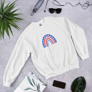 USA | America | Red, White, & Blue | 4th of July Rainbow Unisex Sweatshirt