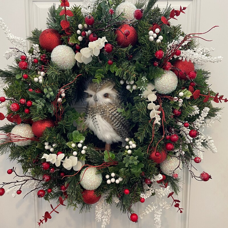 Holiday Owls Wreath main image 0