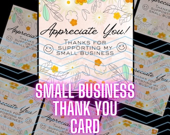 Printable Thank You Card | Small Business | Appreciation Card (Digital Download)