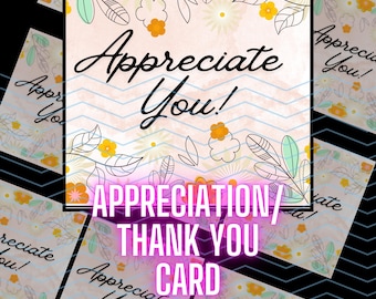 Printable Thank You Card | Appreciation Card (Digital Download)