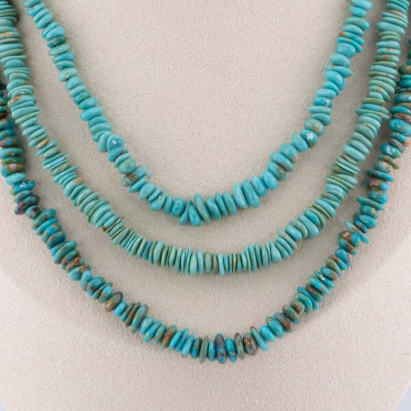 Collar de cuentas de chip turquesa mexicano natural 14K cierre relleno de oro suroeste aspecto ideal para regalo en capas para ella P1077
