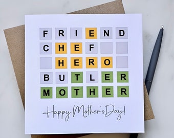 Wordle Mother's Day Card with personalised message | Custom Mother's Day Present Ideas | Wordle Card