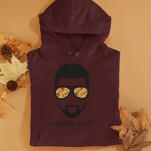 Baker Life Autumn Cupcake Male Baker Hoodie #BakerLife, Cupcake Baker Gift, Baker Gift, Cupcake Hoodie, Baker Aesthetic, Fall Hoodie