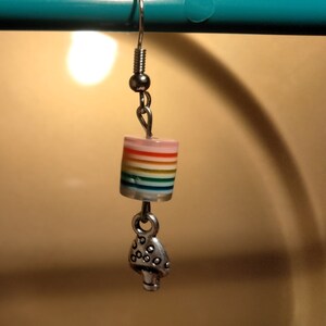 Pendientes de pastel arco iris