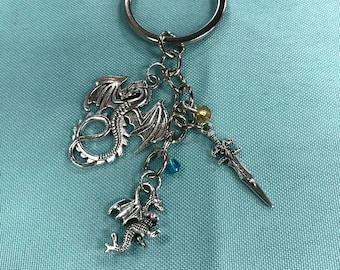 Dragon and Sword Keychains