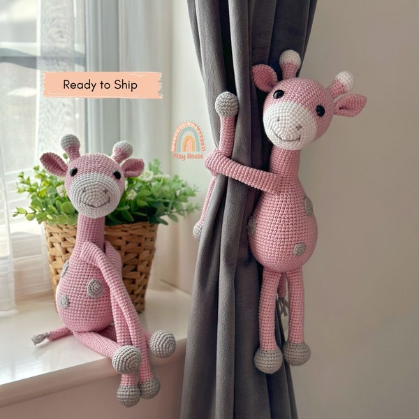 Paire d'embrasses pour rideaux pour enfants, 2 agrafes de rideaux animaux, décoration tricotée pour chambre d'enfant, nouveau cadeau pour chambre de bébé, cadeau parfait pour les enfants