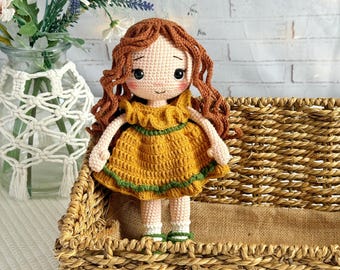 Evie Crochet Doll, Unique Knitted Doll, Friend for Playtime Fun, Perfect Gift for Kids