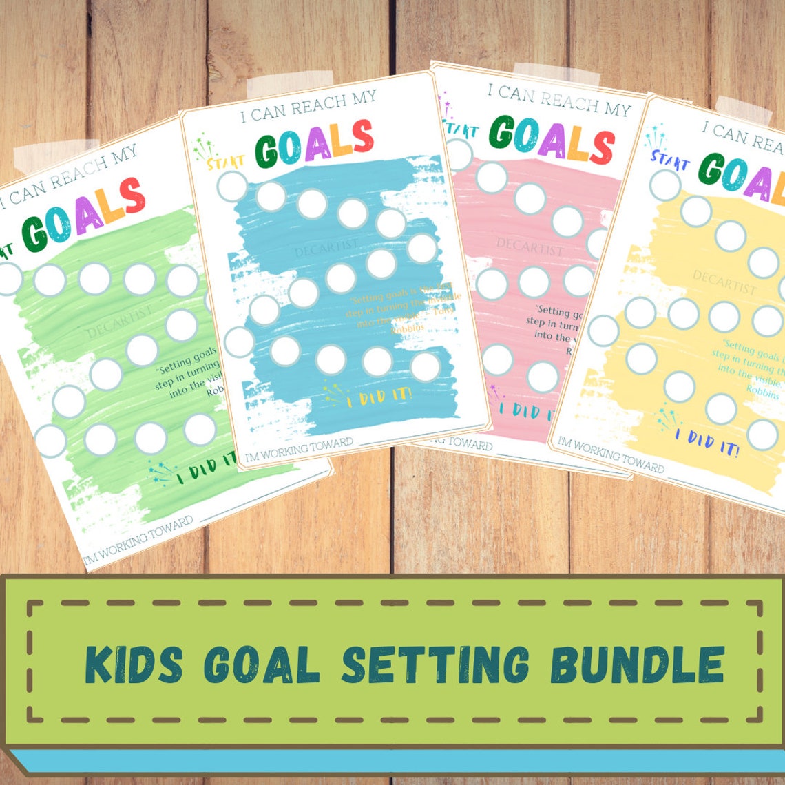 Kids Goal Chart Setting Goals Printable Rewards Chart Chore | Etsy ...