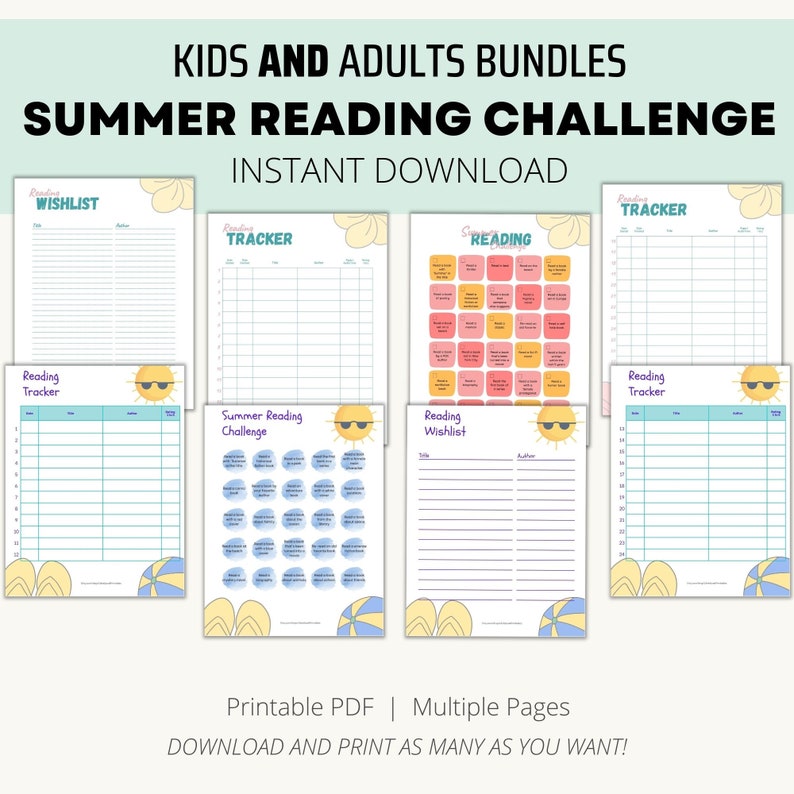 Summer Reading Challenge - Kids and Adults Bundle! Summer Reading ...