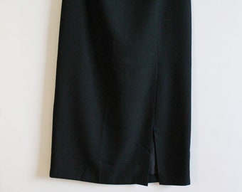 90s Vintage Jessica (Sears) Black Maxi Skirt w/ Slit Size 16/34W