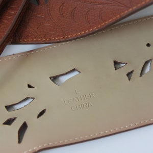 Vintage Genuine Leather Fringe Western Style Belt 36 image 3