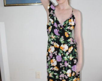 Le Lis Floral Maxi Wrap Dress Medium