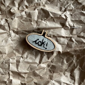 Mini 'ICK' Embroidery Art Pocket Sized image 1