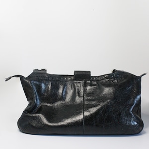 Velez Italy Y2K Genuine Leather Black Shoulder Hobo Bag image 2