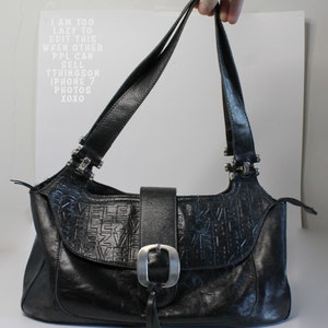 Velez Italy Y2K Genuine Leather Black Shoulder Hobo Bag image 3