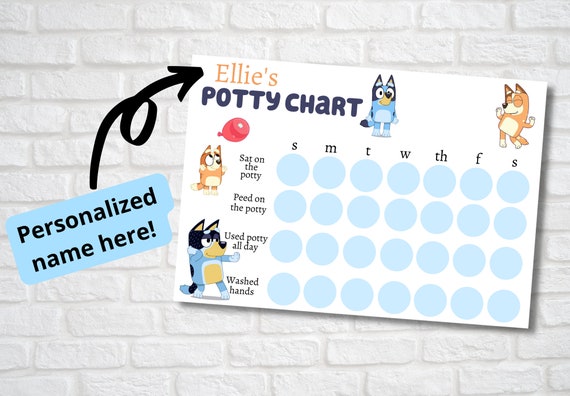 Personalized Bluey Potty Training Chart Potty Chart Bluey | Etsy