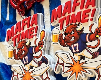 Buffalo Bills Mafia Time Fanchain | Handmade Game Day Chain | Bills Mafia Necklace | Buffalo Fan Gift | Tailgate Accessory