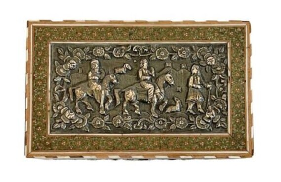 Small Inlaid Wooden Box | Relief | Oriental. - image 3