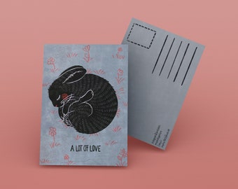 rabbit, bunny postcard, greeting card