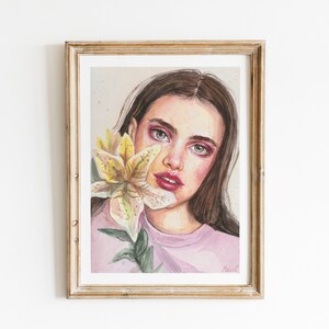 Original Aquarell Illustration, Portrait, Kunstwerk