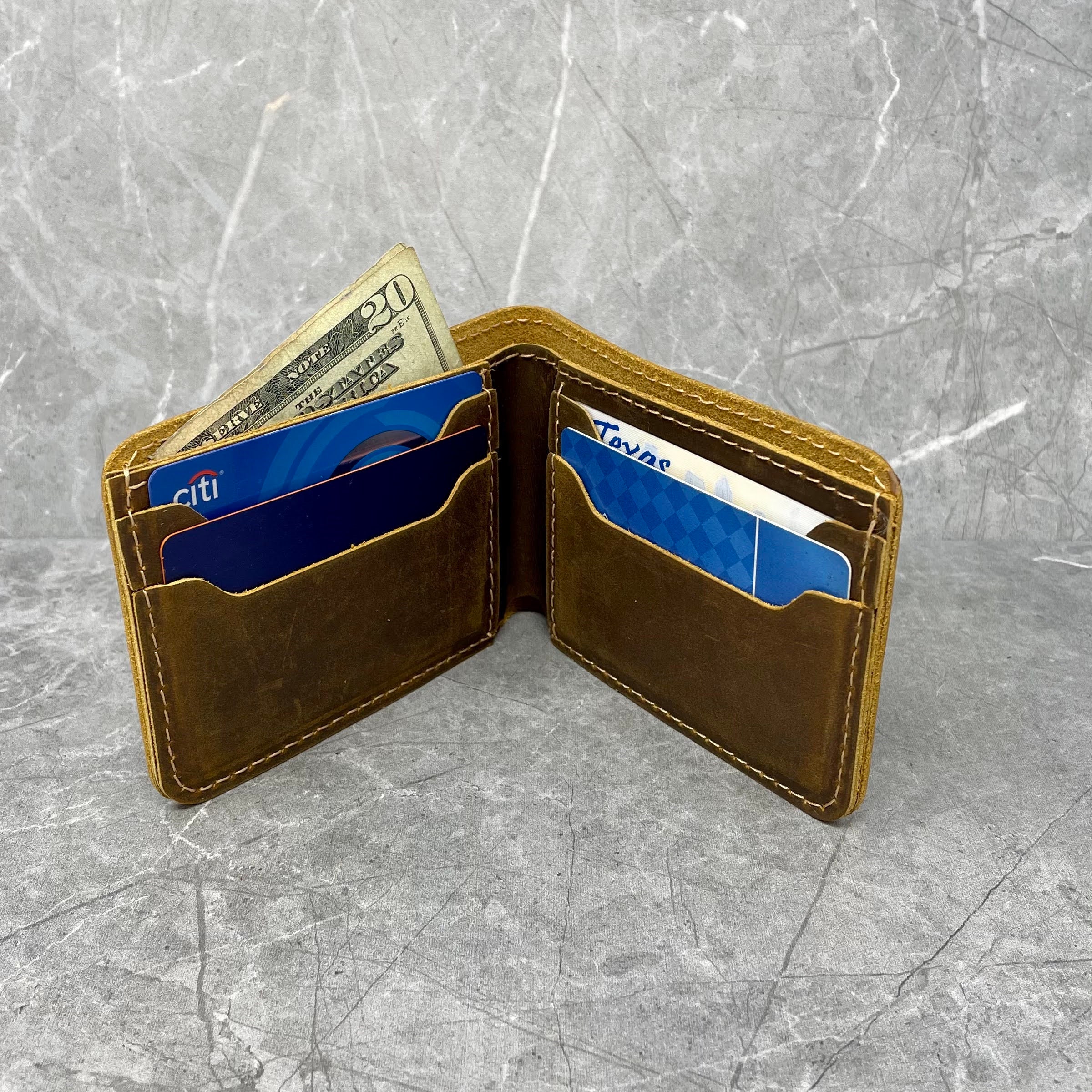 Minimalist Leather Wallet Unisex Wallet Classic Bifold Wallet Slim Leather Wallet Distressed Leather Wallet