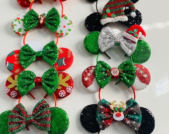 Christmas Mouse Ear Headbands