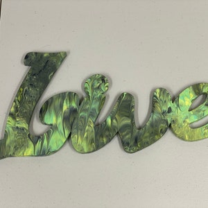 Love, Laugh, Love Acrylic Pouring Signs.
