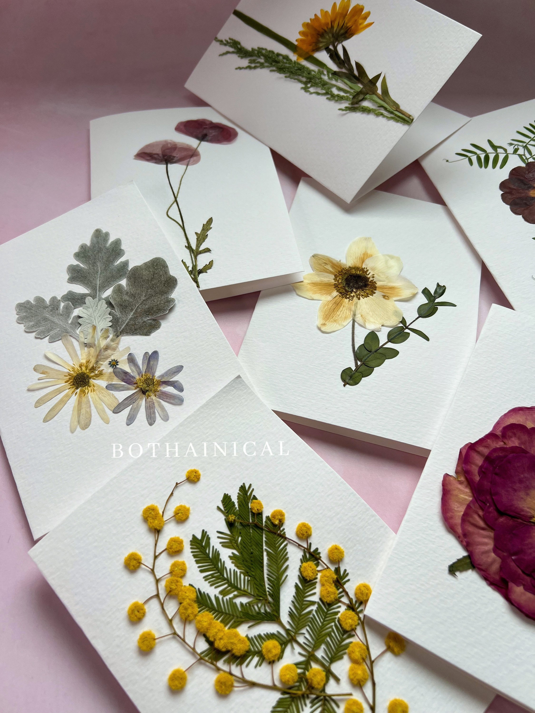 Handmade Seed Paper with Pink Petals and wild flower seeds - 10 cards #24S  5x7 panels with recycled envelopes