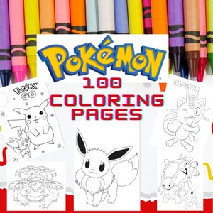 165 Page Pokémon Coloring Book WITH Cover | Anime Coloring Pages | Relaxation Coloring | Printable Coloring | Instant Download | PDF File image 3