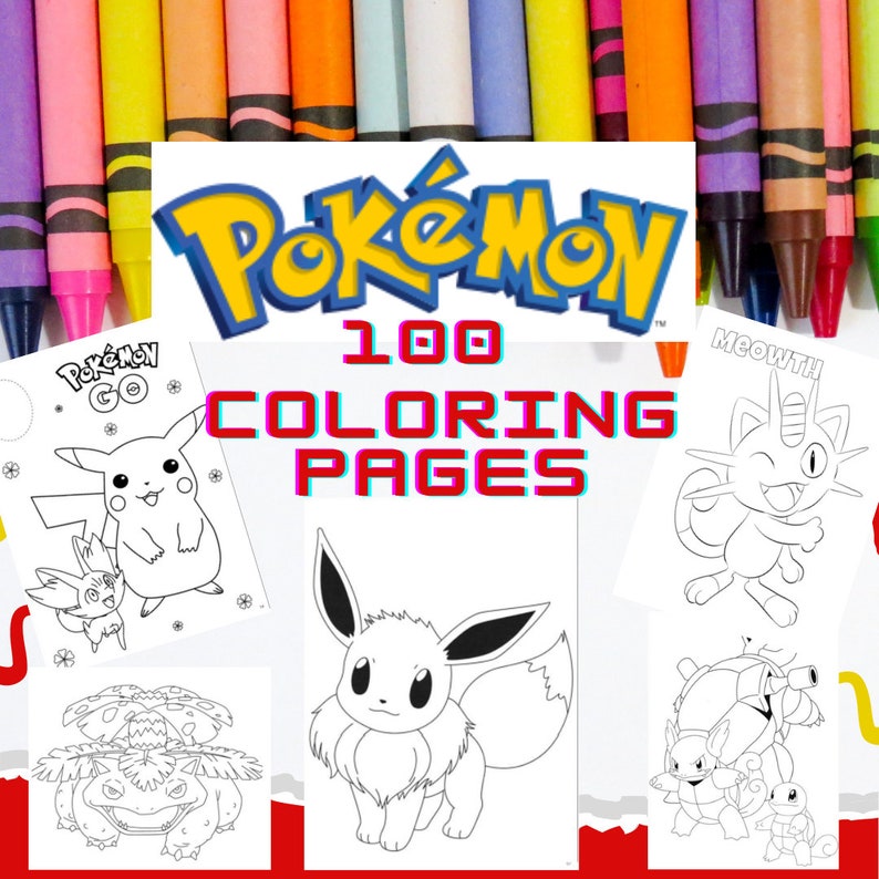 165 Page Pokémon Coloring Book WITH Cover | Anime Coloring Pages | Relaxation Coloring | Printable Coloring | Instant Download | PDF File image 3