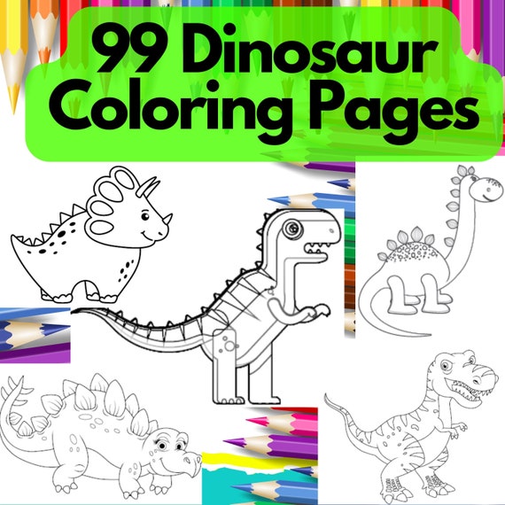 DINOSAUR Coloring Books Kids Fun Pages Digital Download -  Canada
