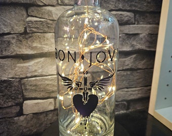 Bon Jovi Design LED Light Up Bottle Lamp, Decorative Night Light, Home Decor, Unique Gift idea