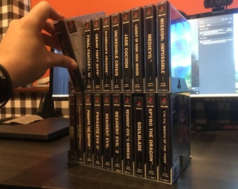 Silver Sony PSX Stacker Game Stand for 10 Games (3d printed, Stand only)