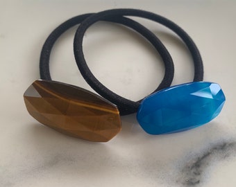 Faceted Stone Hair Tie