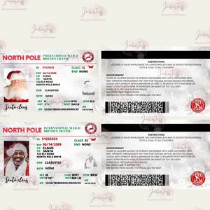 11 Offre groupée de licences, Permis de conduire du père Noël png, Carte d'identité d'elfe, Carte d'identité de renne, Carte d'identité de Mme Claus, Permis de Grinch, Carte d'identité de dent de fée, Pâques