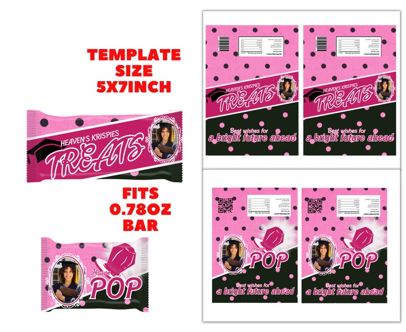 Editable Graduation Party Favors With Photo Canva Template Bundle - Etsy