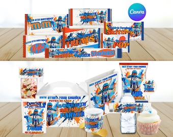 Motocross Birthday Party Decorations | Editable Canva Templates (Instant Download