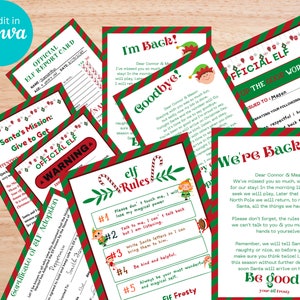 Editable 9 Elf Letter Activity BUNDLE pack with canva instan download