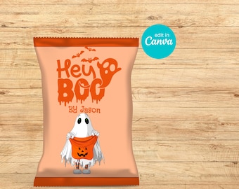 Canva Editable Halloween Chip Bag Wrappers: Trick or Treat Favor (Instant Download)