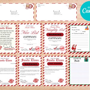 Carta de Papá Noel editable con descarga instantánea de Canva