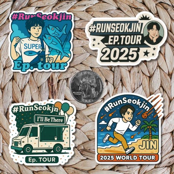 Jin “#runseokjin _EP. Tour” Stickers (freebie Packs) - Etsy