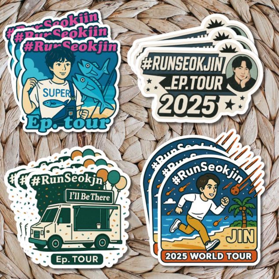 Jin “#runseokjin _EP. Tour” Stickers (freebie Packs) - Etsy
