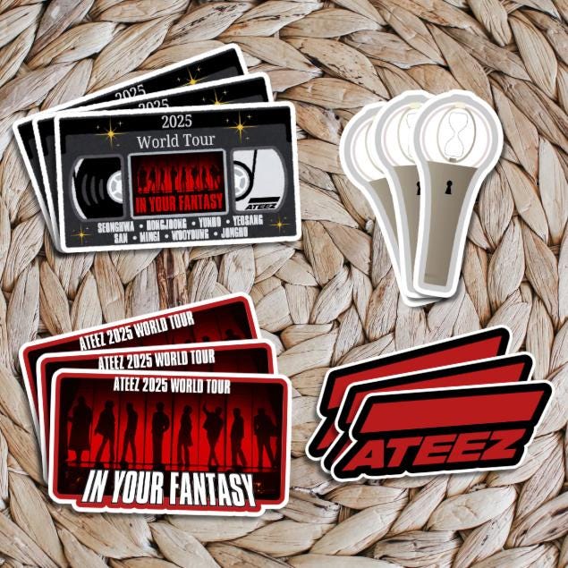 Ateez “into Your Fantasy” World Tour Stickers (freebie Packs