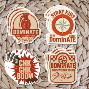 Stray Kids (SKZ) “DominATE Tour” Stickers - Vintage Pop Collection (Freebie Packs)