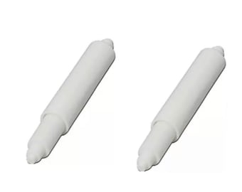 2 X White Bathroom Toilet Roll Spindle Spring Loaded Replacement Insert Holder