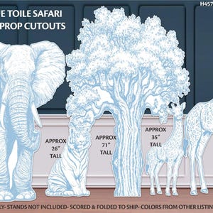 H4575-76 Blue safari toile 4pc stands not included. scored for shipping purposes