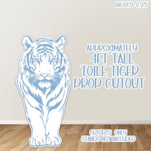H6065 blue Toile tiger prop cutout 2ftx4ft stands not included