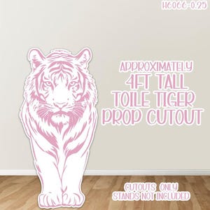 H6066 pink Toile tiger prop cutout 2ftx4ft stands not included