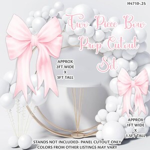 H4710 pink  two piece bow prop cutout set only stands not included