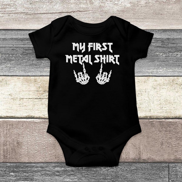 Heavy Metal Baby Bodysuit, My First Metal Shirt, Rock Band Baby Clothes, Funny Baby Clothes, Hipster Baby Clothes, Rocker, Baby Announcement